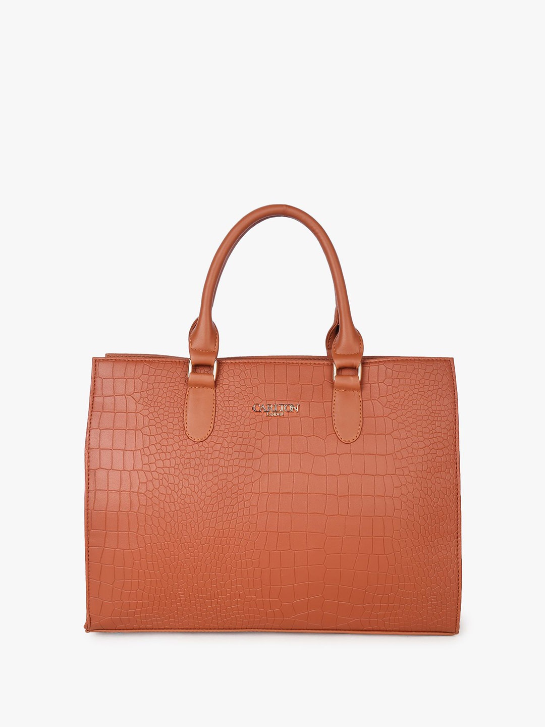 

Carlton London Women Textured Oversized Shopper Tote Bag, Orange