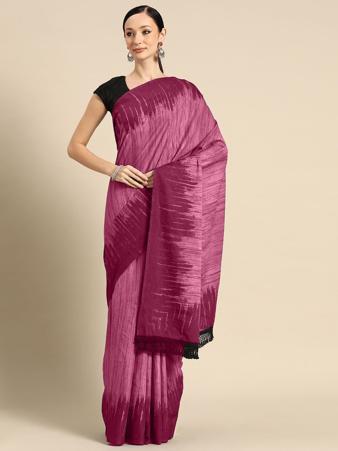 

BUTA BUTI Pure Cotton Saree, Maroon
