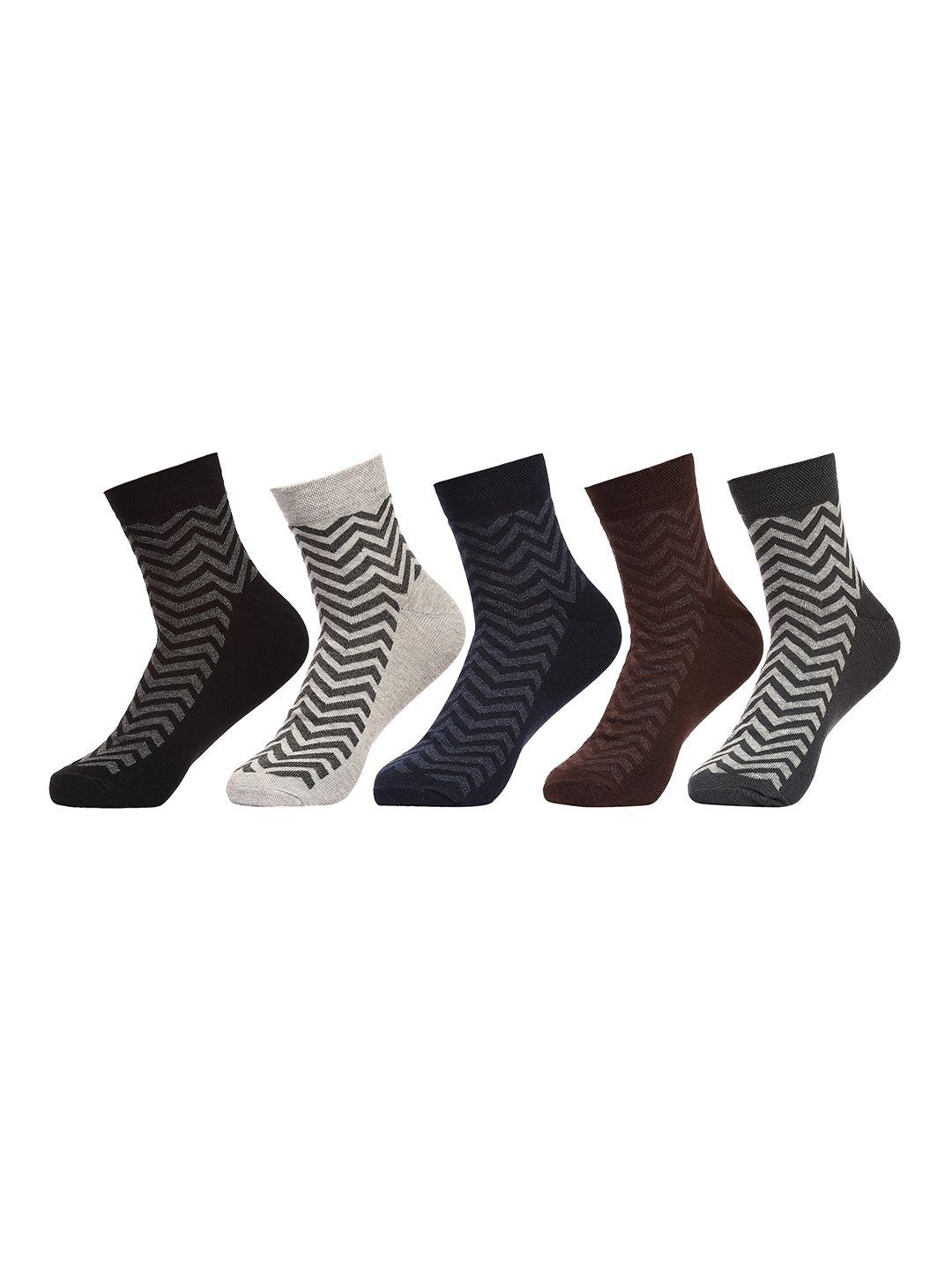 

VINENZIA Pack Of 5 Assorted Ankle-Length Cotton Socks