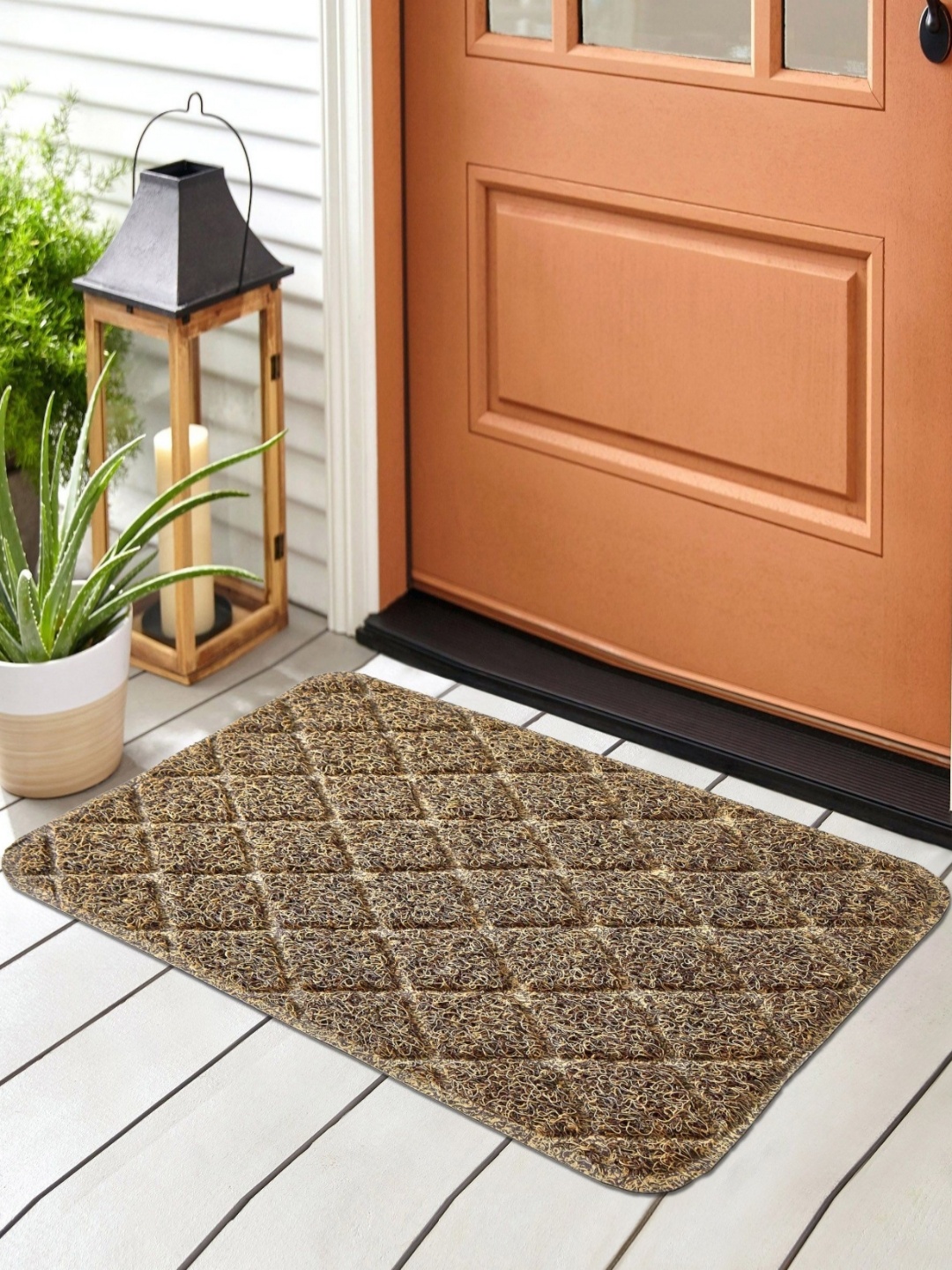 

Home Centre Beige & Brown Rectangular Anti-Slip Doormats