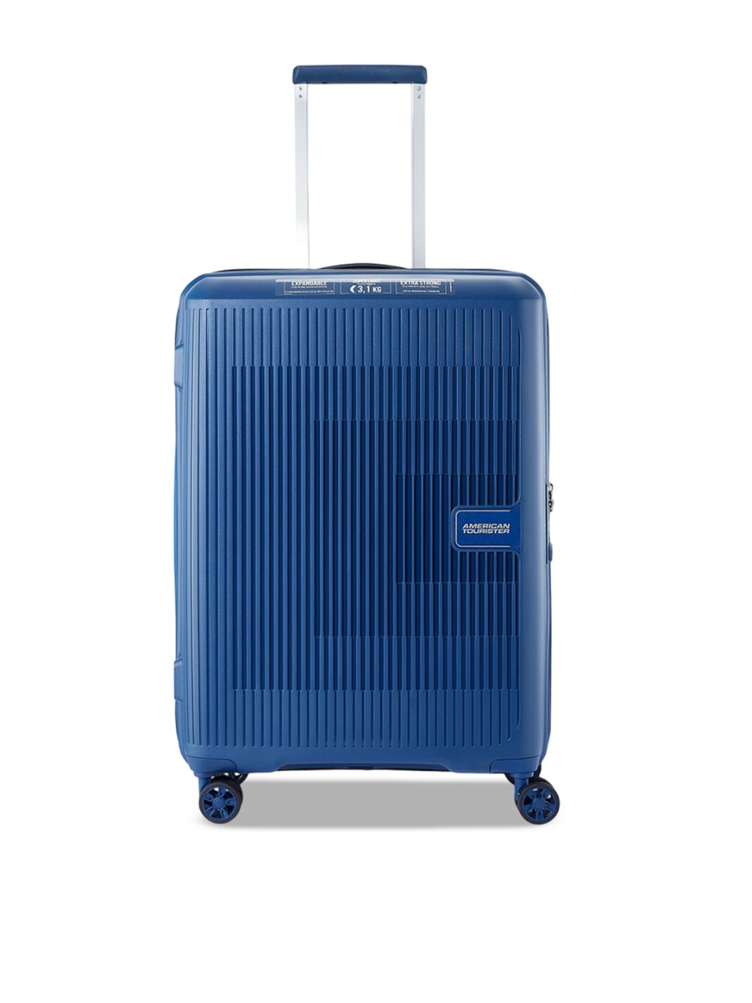 

AMERICAN TOURISTER Unisex Aerostep Textured Hard-Sided Trolley Bag, Blue
