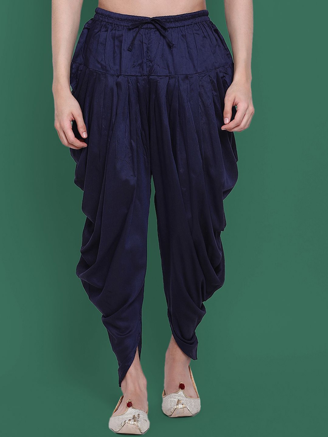 

Sangria Men Mid Rise Pleated Dhoti, Blue