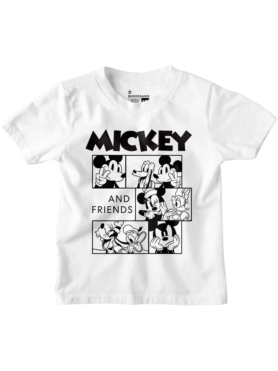 

BonOrganik Boys Graphic Printed Round Neck Cotton T-shirt, White