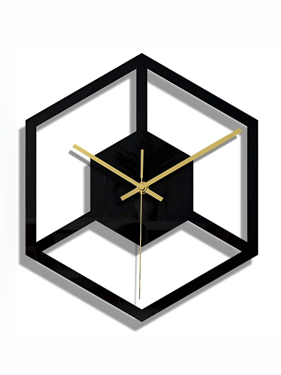 

QEZNEF Black Geometric Analogue Wooden Wall Clock