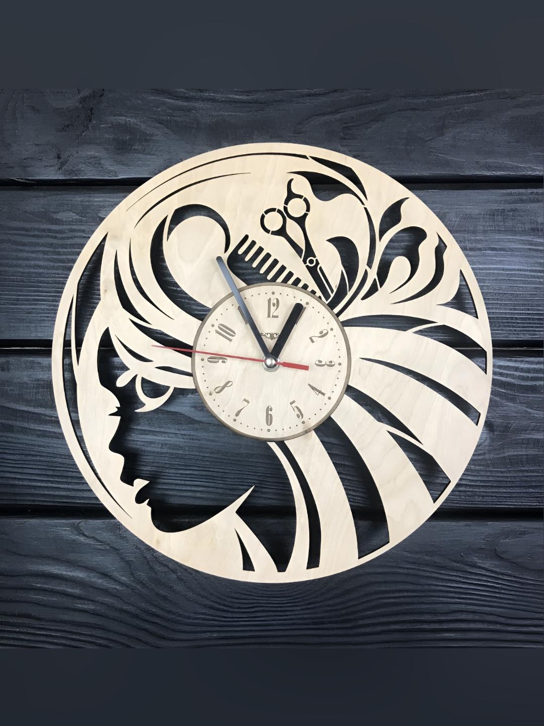 

QEZNEF Beige Textured Round Analogue Wooden Contemporary Wall Clock