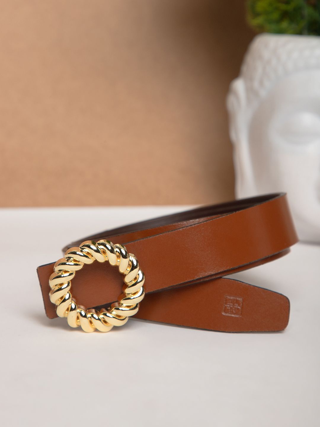 

Carlton London Women Solid Leather Belt, Tan
