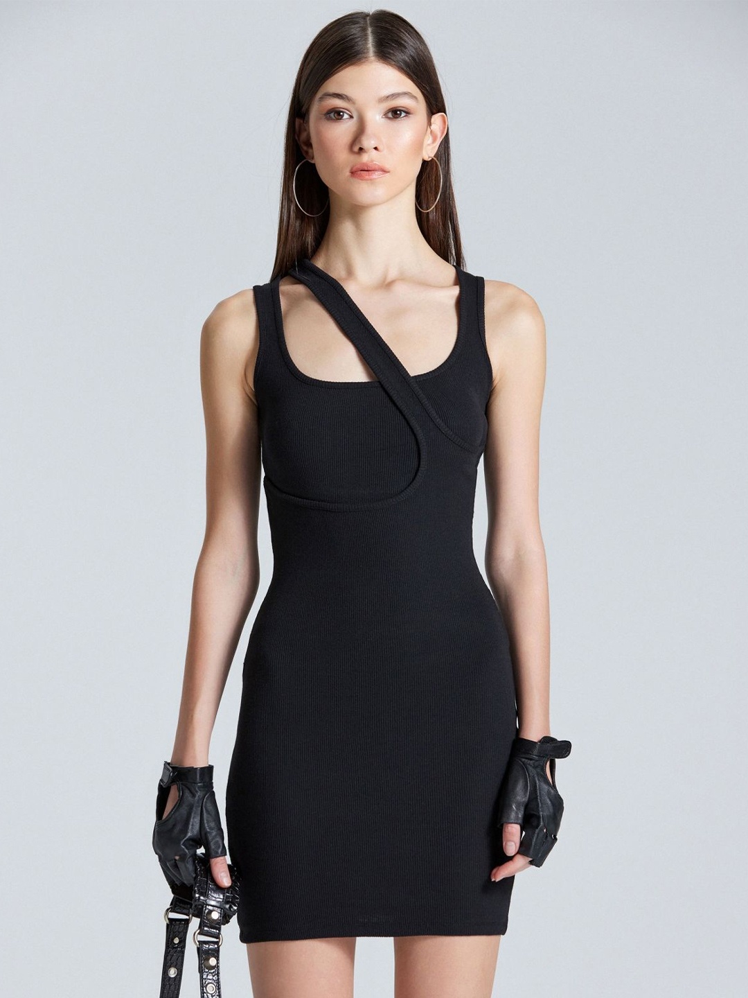 

ZOMODA Women Bodycon Mini Dress, Black