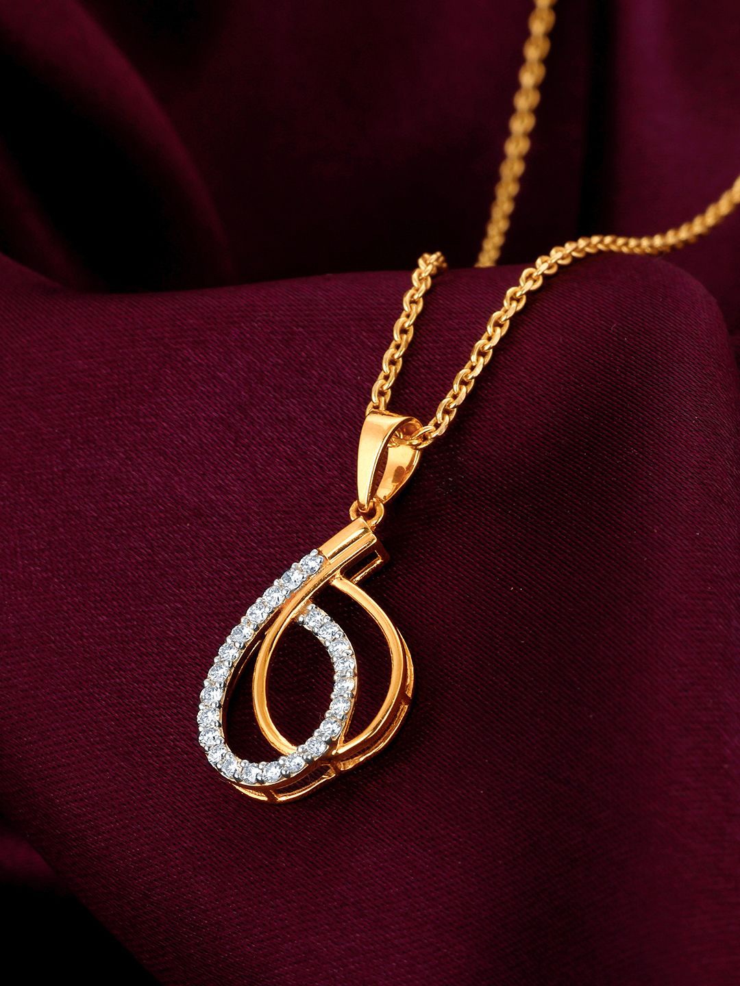 

GIVA Women 14K Gold Cherished Moments Diamond Pendant