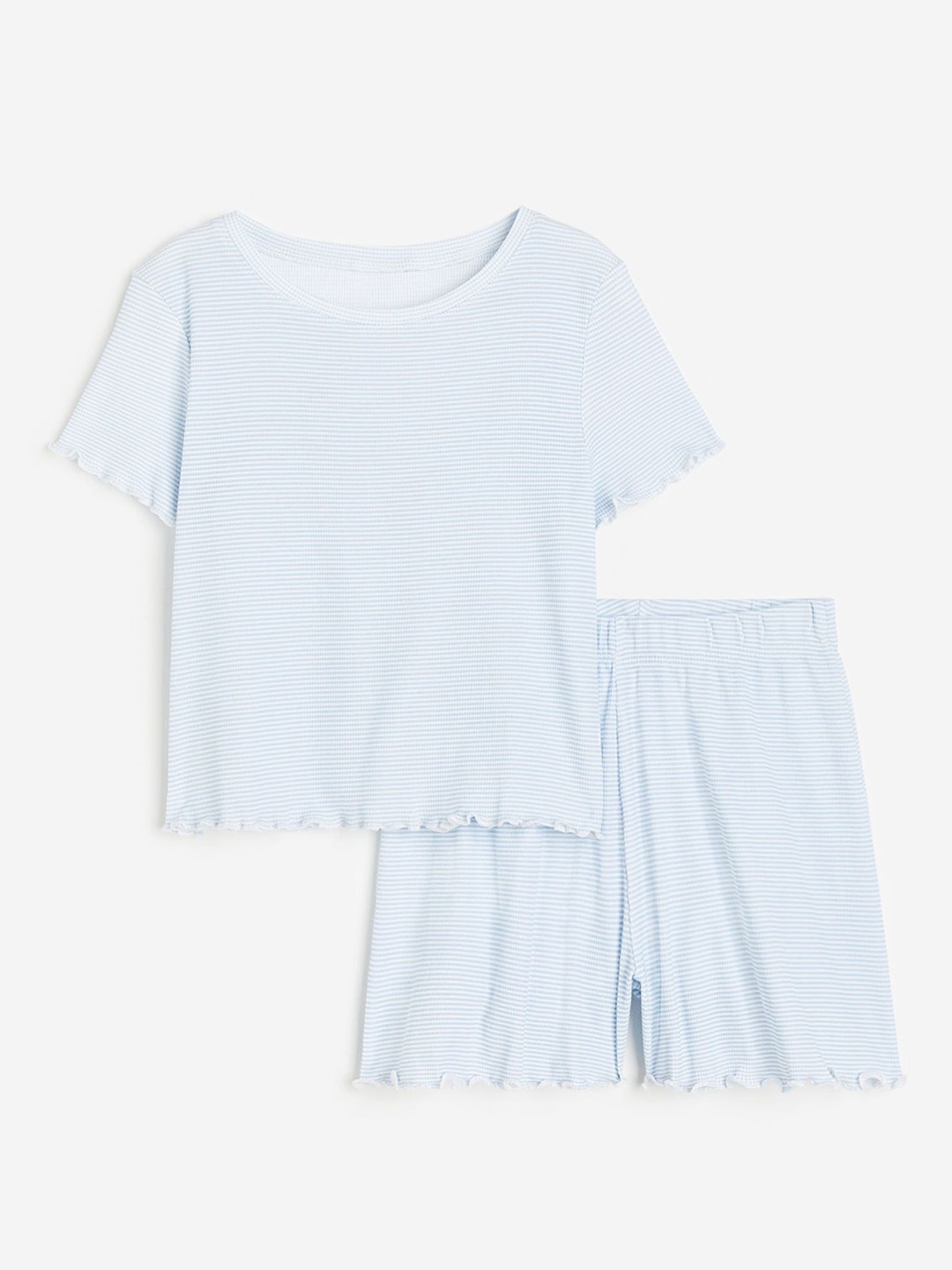 

H&M Girls Striped Pure Cotton Night Suits, Blue