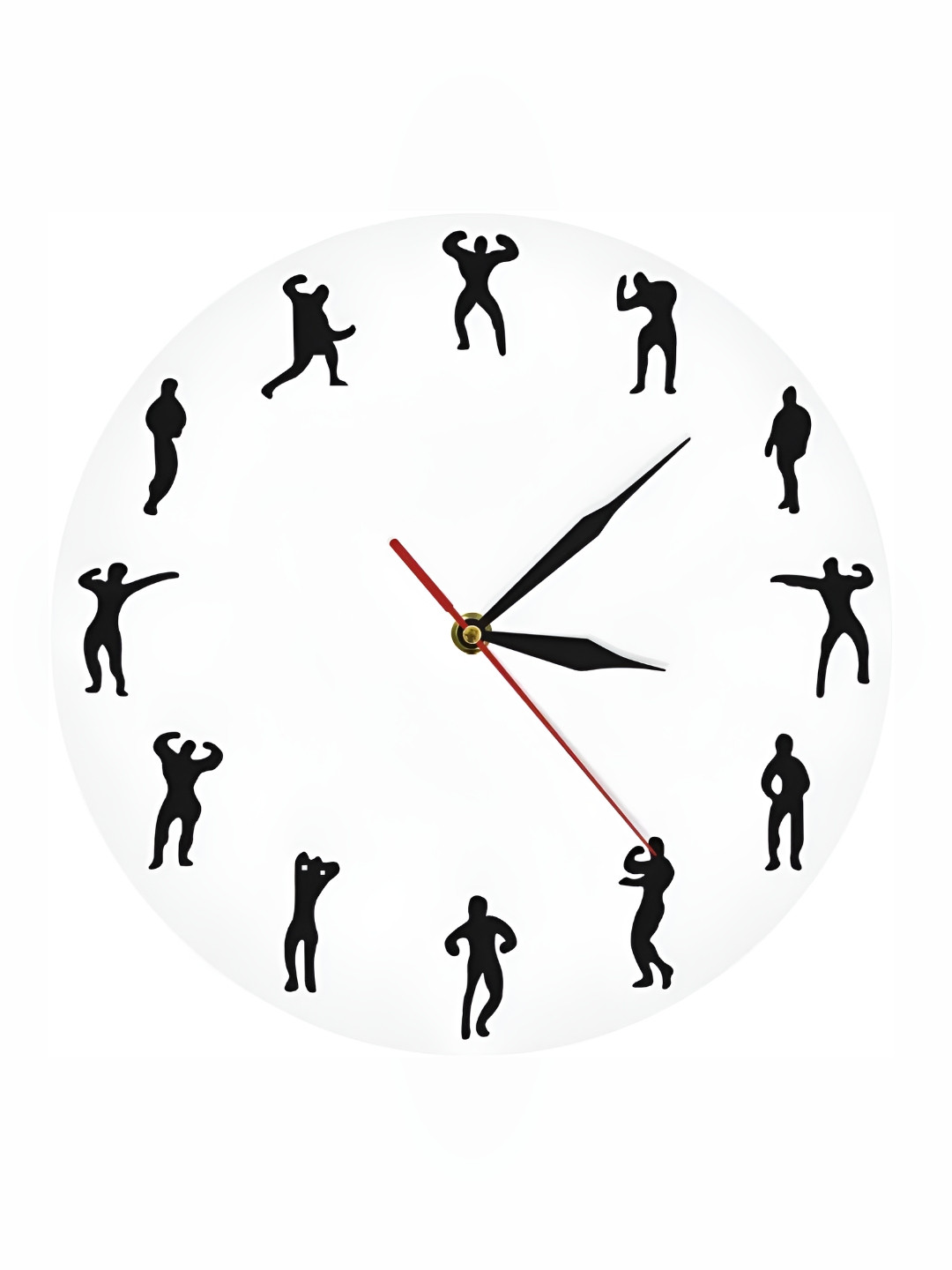 

QEZNEF White Prined Round Contemporary Analogue Wall Clock Without Glass