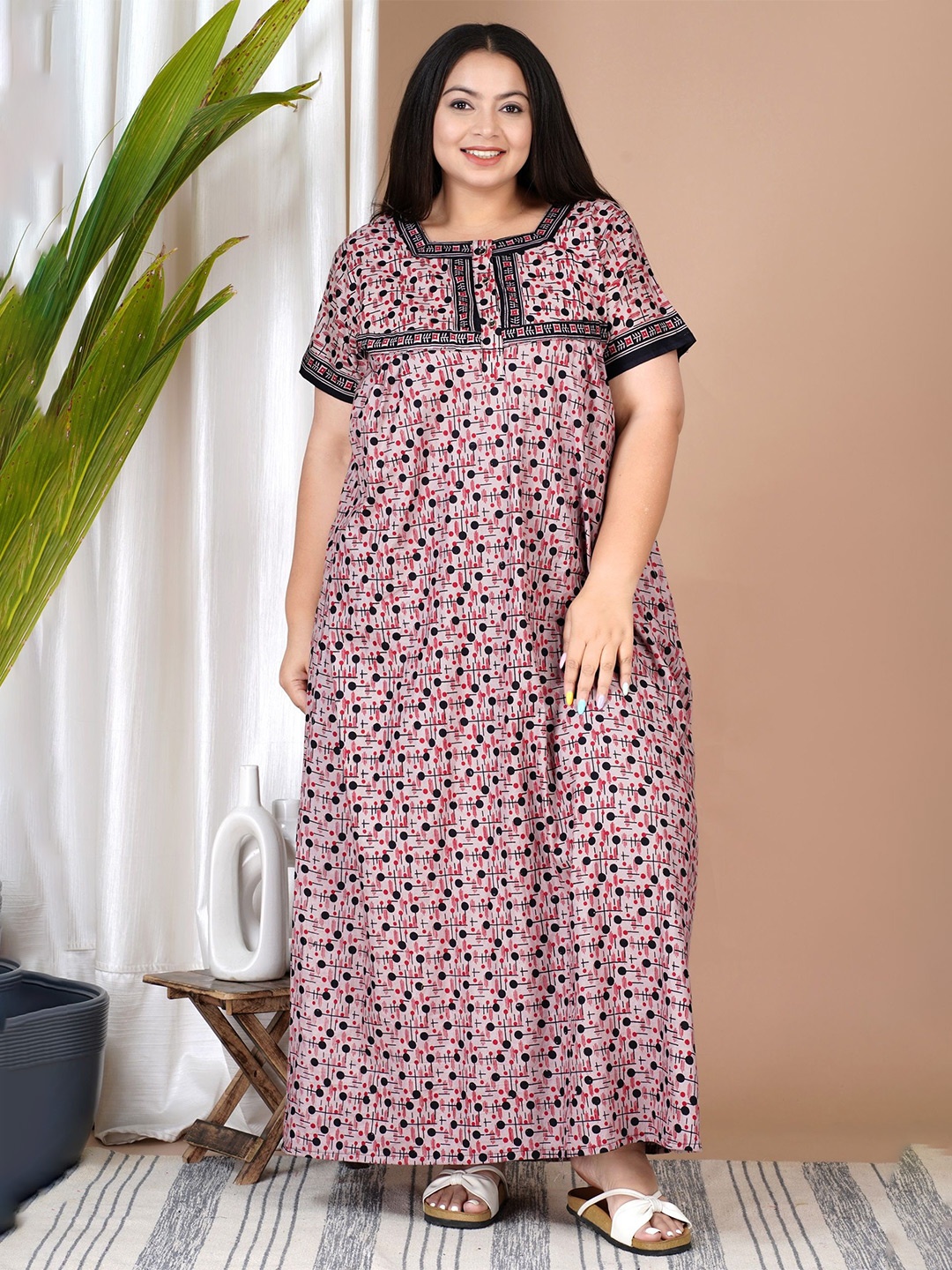 

SP DESIGNS Printed Maxi Nightdress, Red