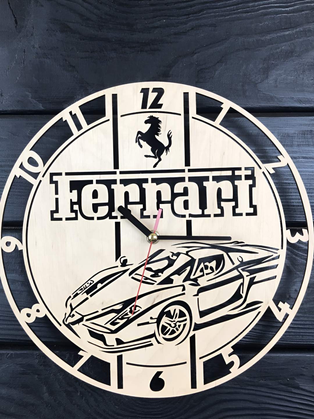 

QEZNEF Beige Printed Round Shaped Contemporary Analogue Wooden Wall Clock