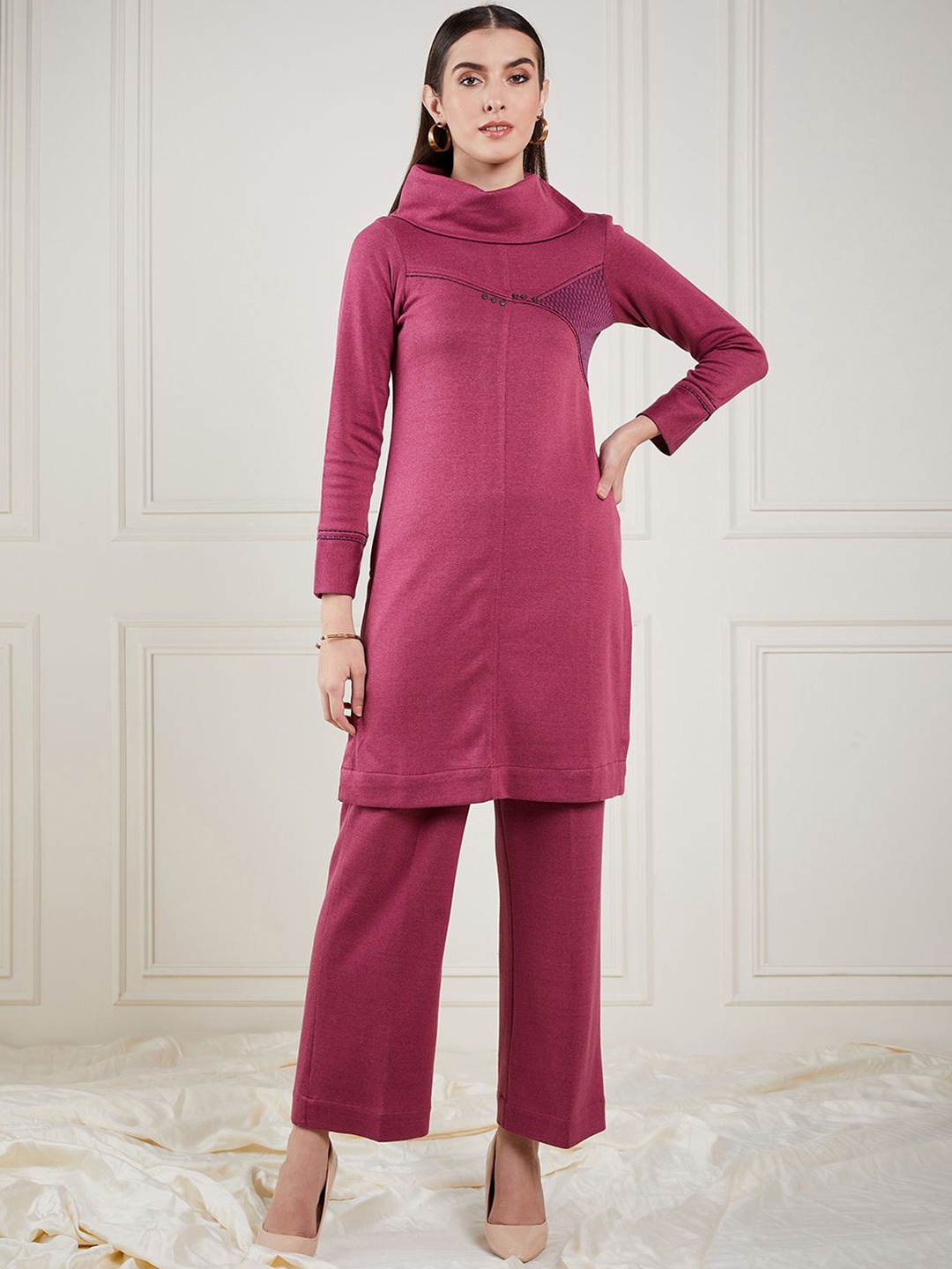 

STADO Long Sleeved High Neck Tunic & Trouser, Rose