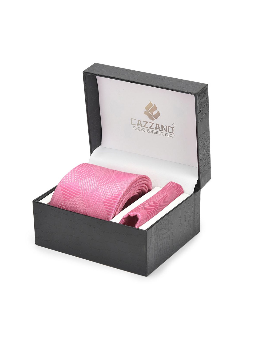 

Cazzano Men Accessory Gift Set Of Tie and Pocket Square, Pink