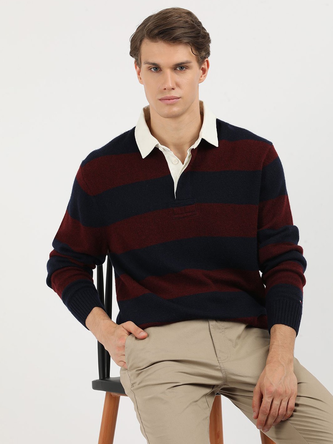 

Tommy Hilfiger Men Woollen Pullover, Maroon