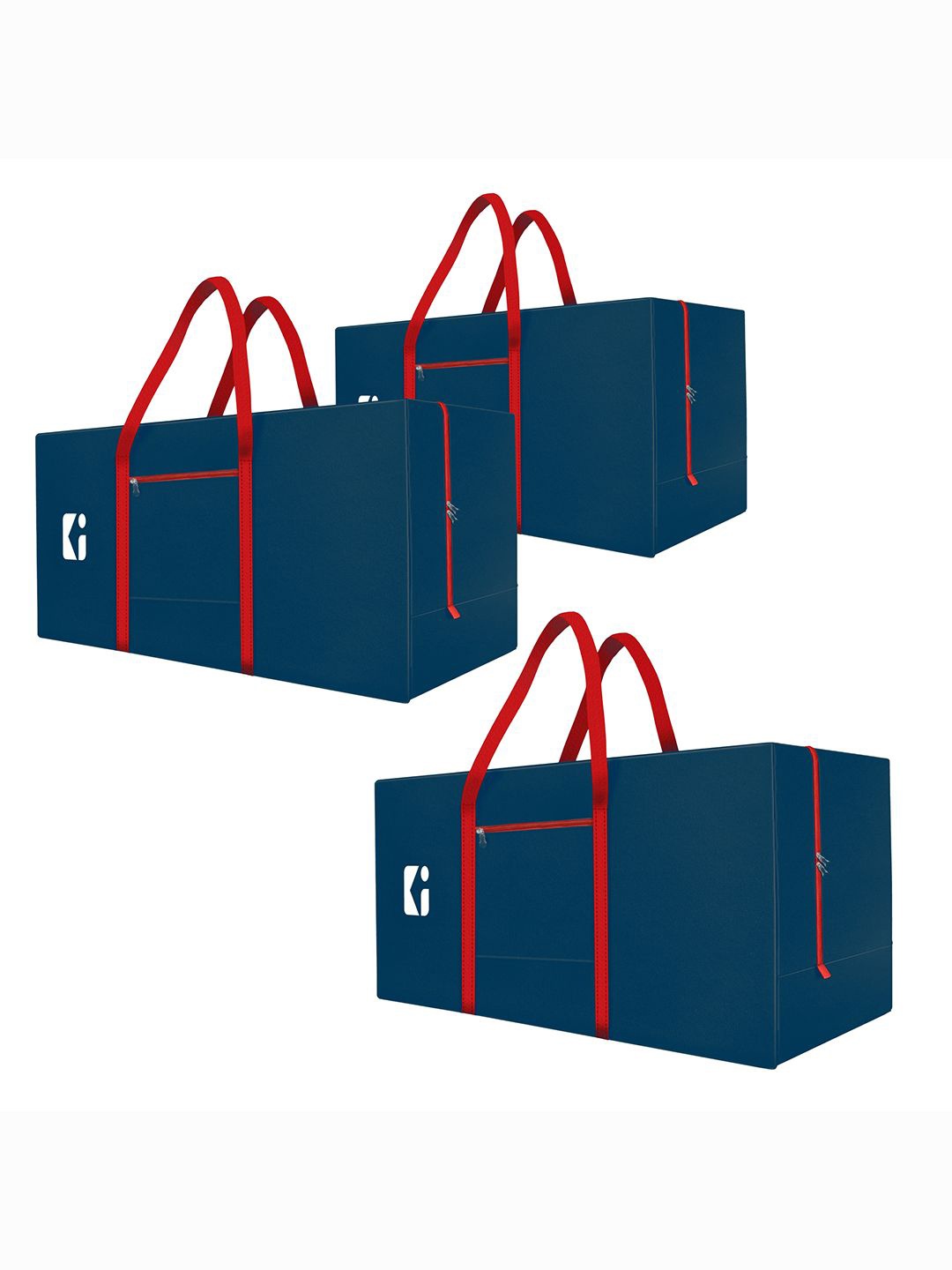 

Kuber Industries Red & Blue 3 Pieces Regular Handbag Organiser