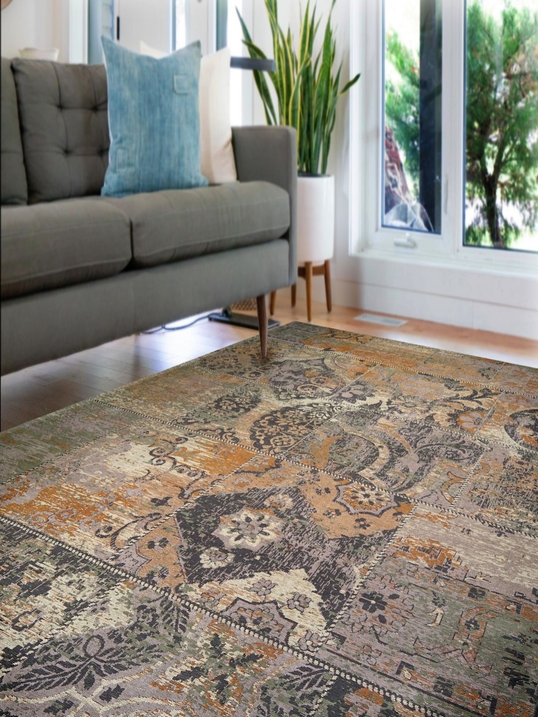 

IVORY HOMES Rust Ethnic Motifs Handmade Carpet