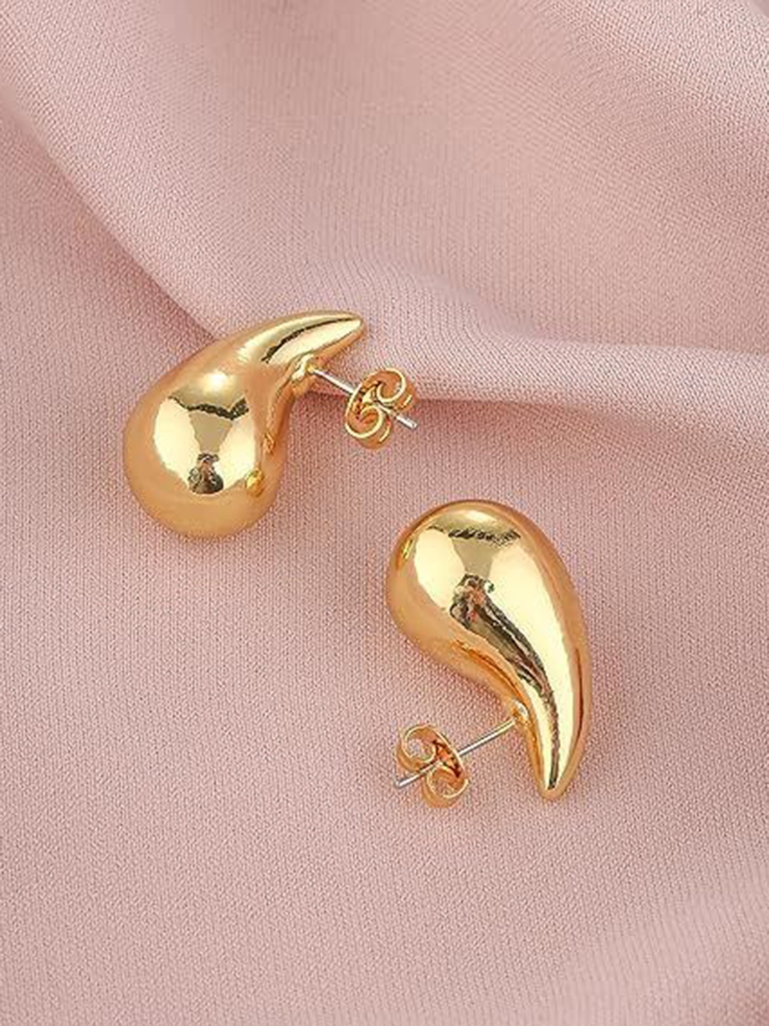 

DIVASTRI Gold Plated Stainless Steel Teardrop Shaped Studs