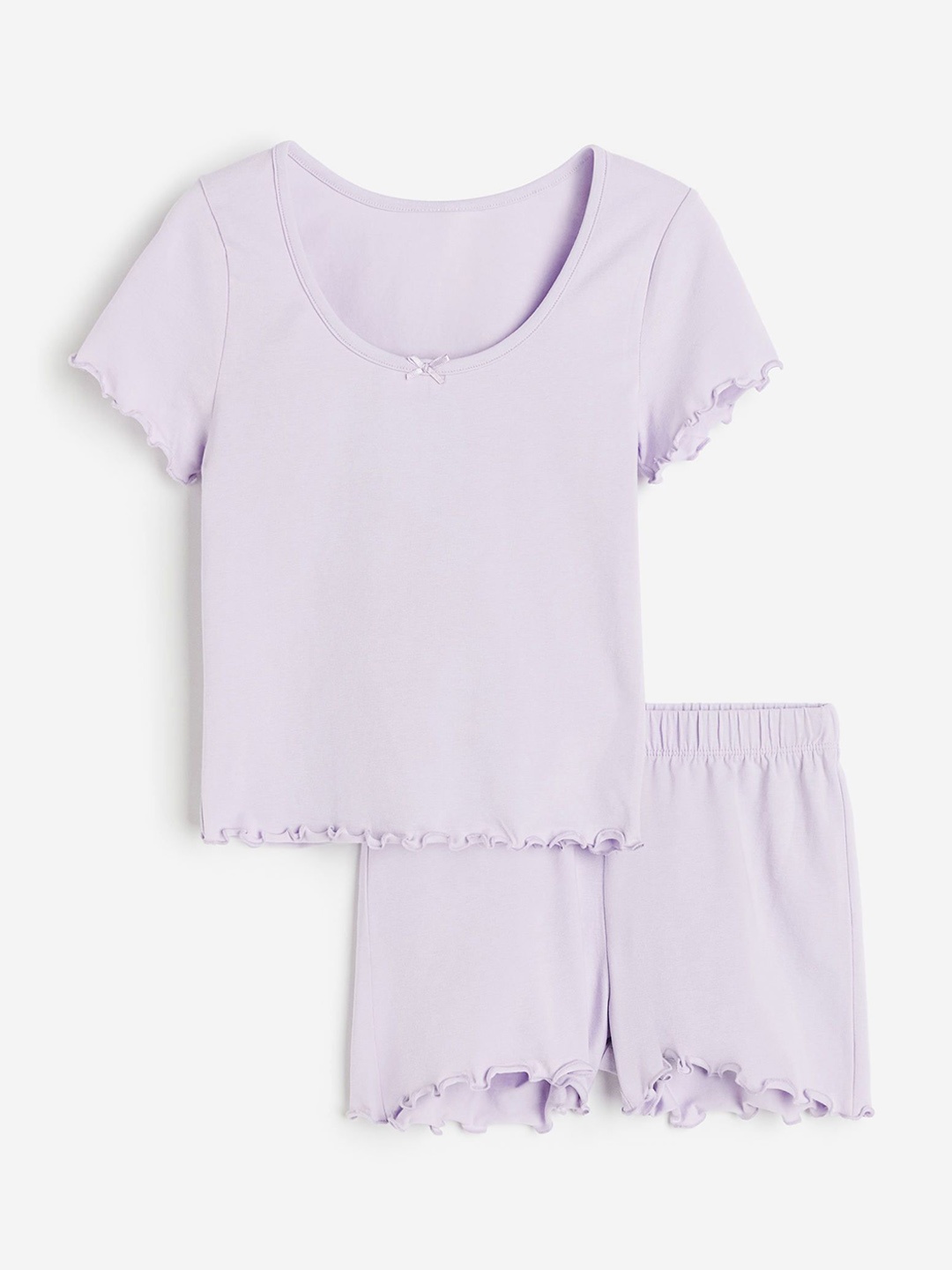 

H&M Girls Round Neck Short Sleeves Night Suit, Lavender