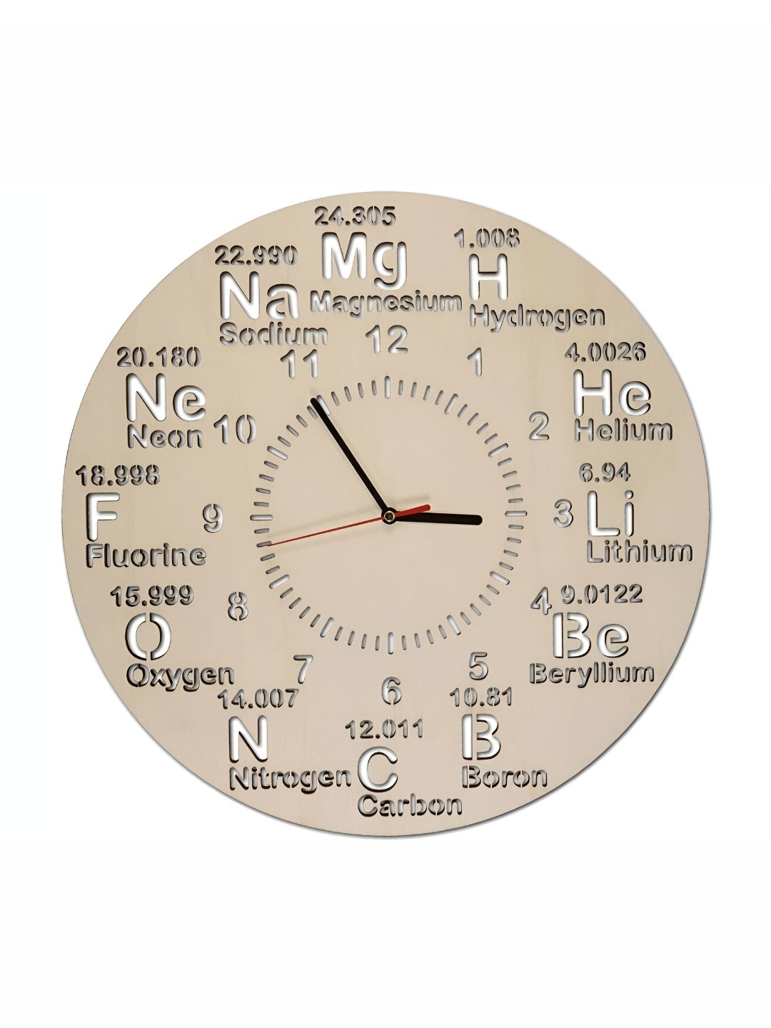 

QEZNEF Beige & Black Printed Round Analogue Wooden Wall Clock