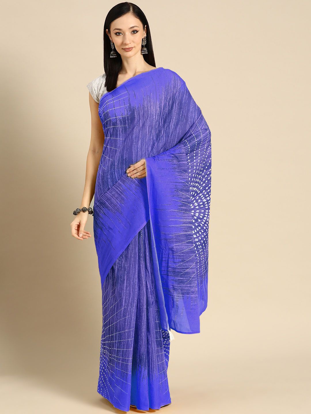 

BUTA BUTI Abstract Printed Pure Cotton Saree, Blue