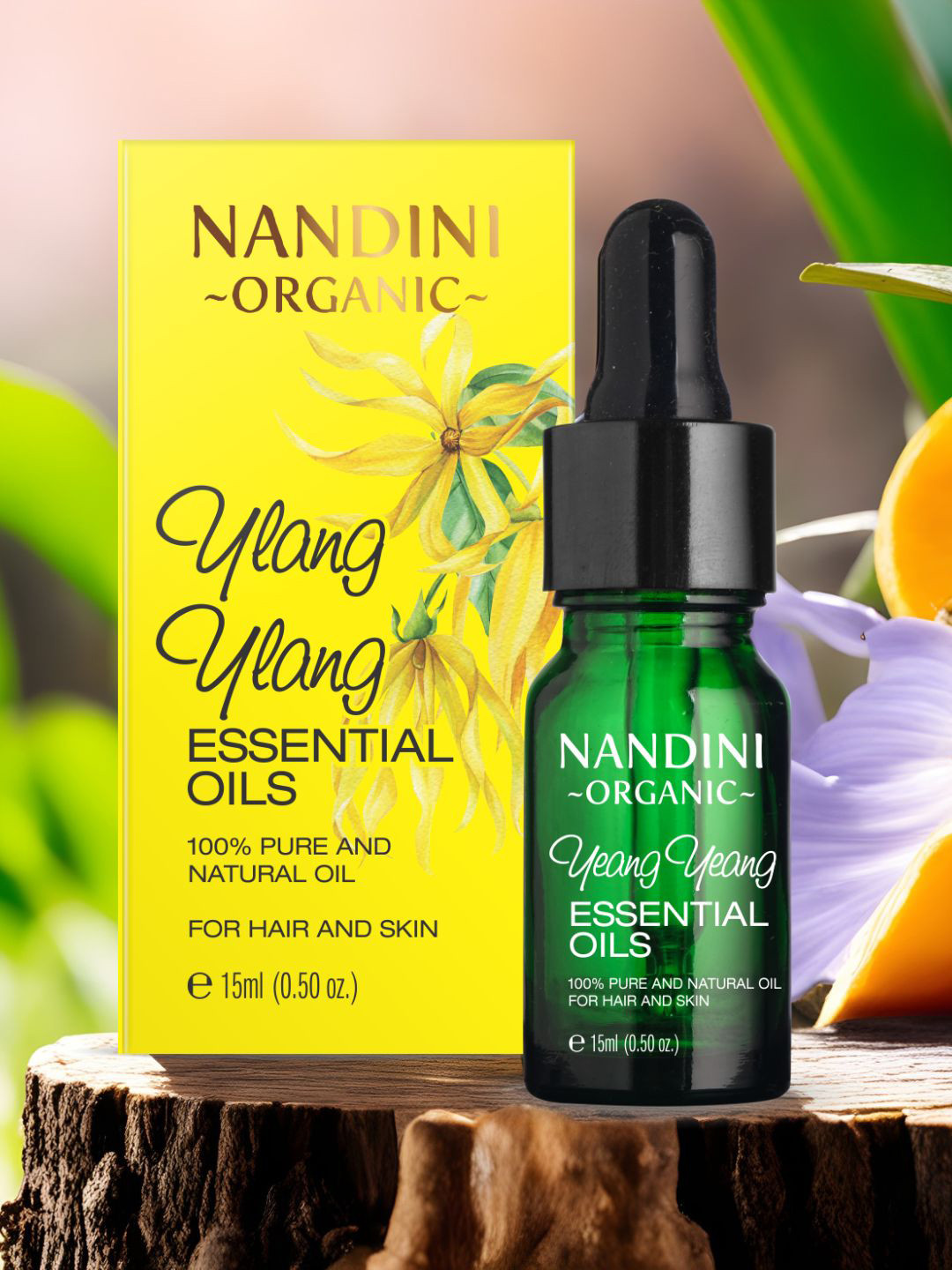 

Nandini Organic Ylang Ylang Essential Oil For Skin & Hair 15 ml, Yellow