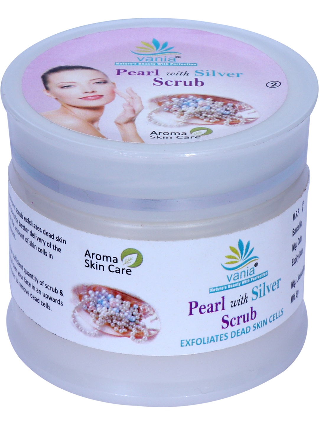 

Vania Aroma Skin Care Pearl With Sliver Face Scrub - 52 ml, Off white