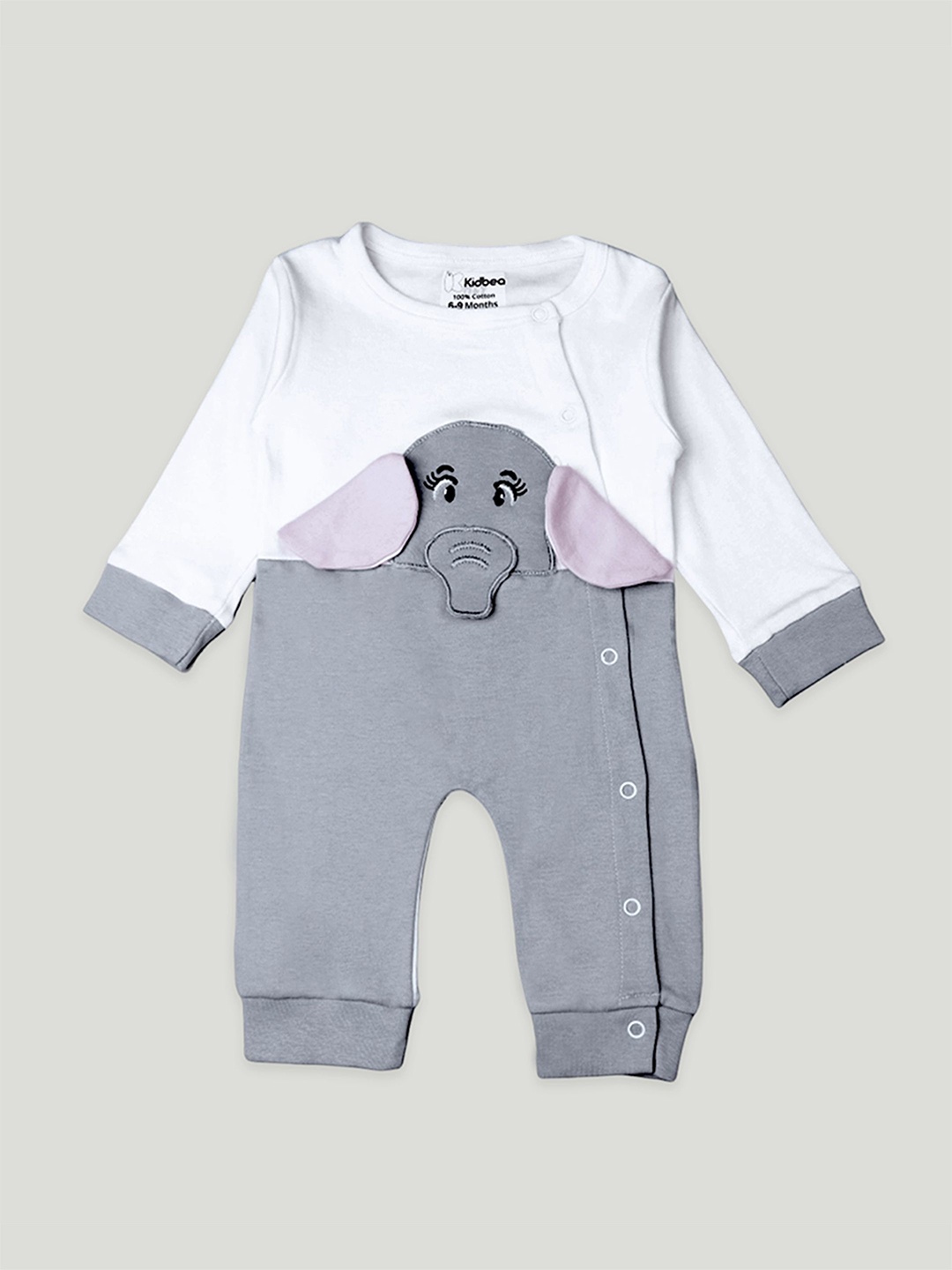 

Kidbea Infants Colourblocked Organic Cotton Romper, Grey