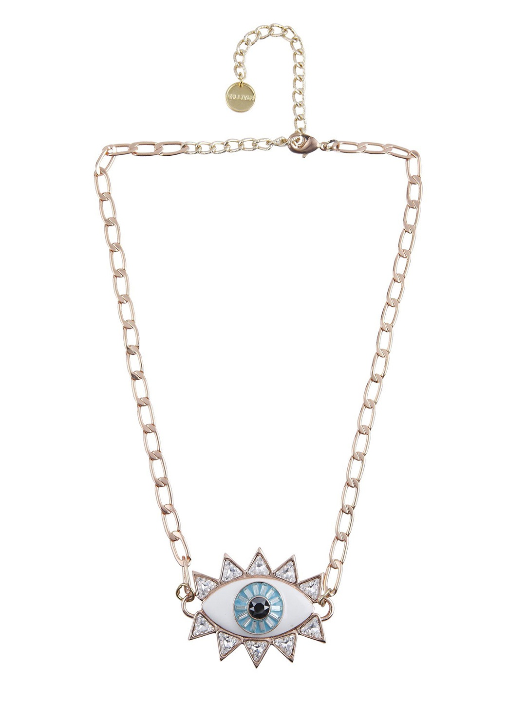 

VALLIYAN BY NITYA 18KT Rose Gold-Plated Stone Studded Evil Eye Necklace