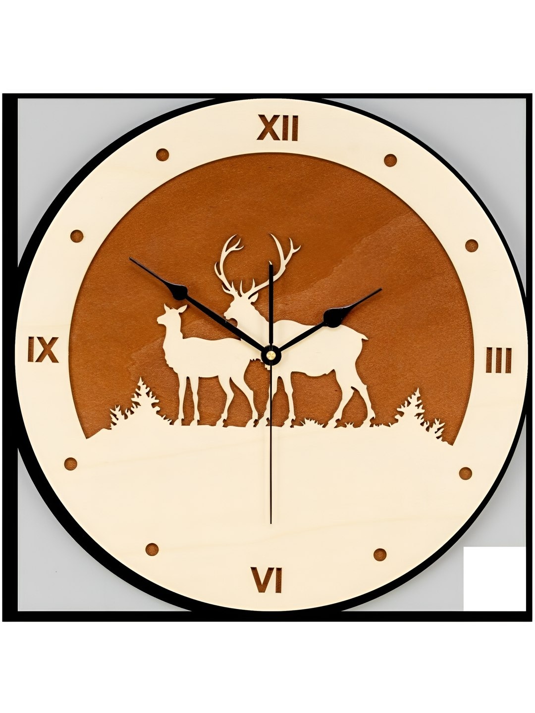 

QEZNEF Brown Traditional Wall Clock