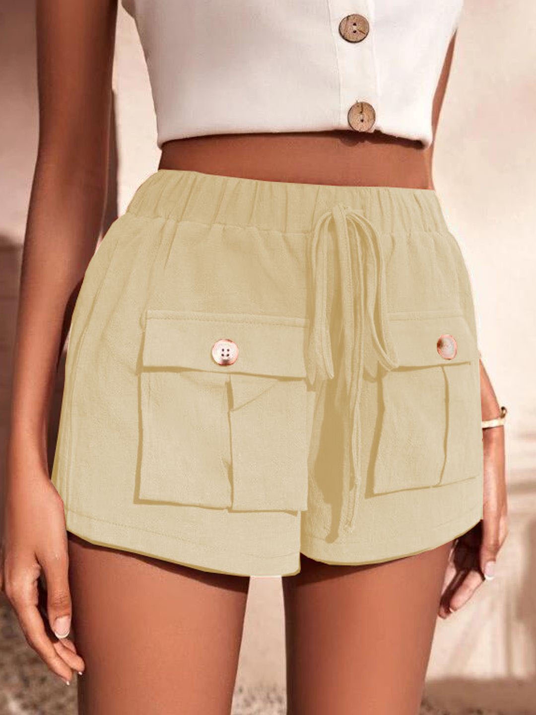 

StyleCast Women Regular Fit Casual Shorts, Beige