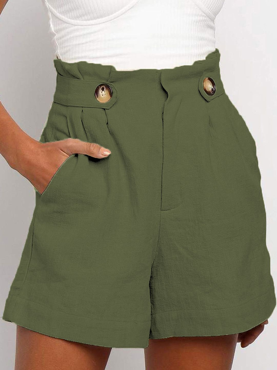 

StyleCast Solid Women Shorts, Green