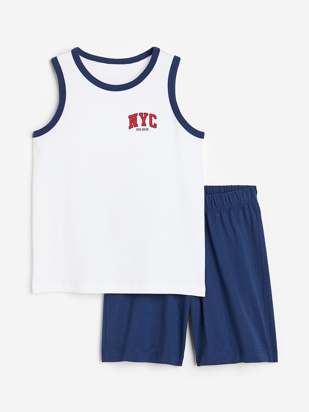 

H&M Boys Printed Cotton Jersey Pyjamas, Blue