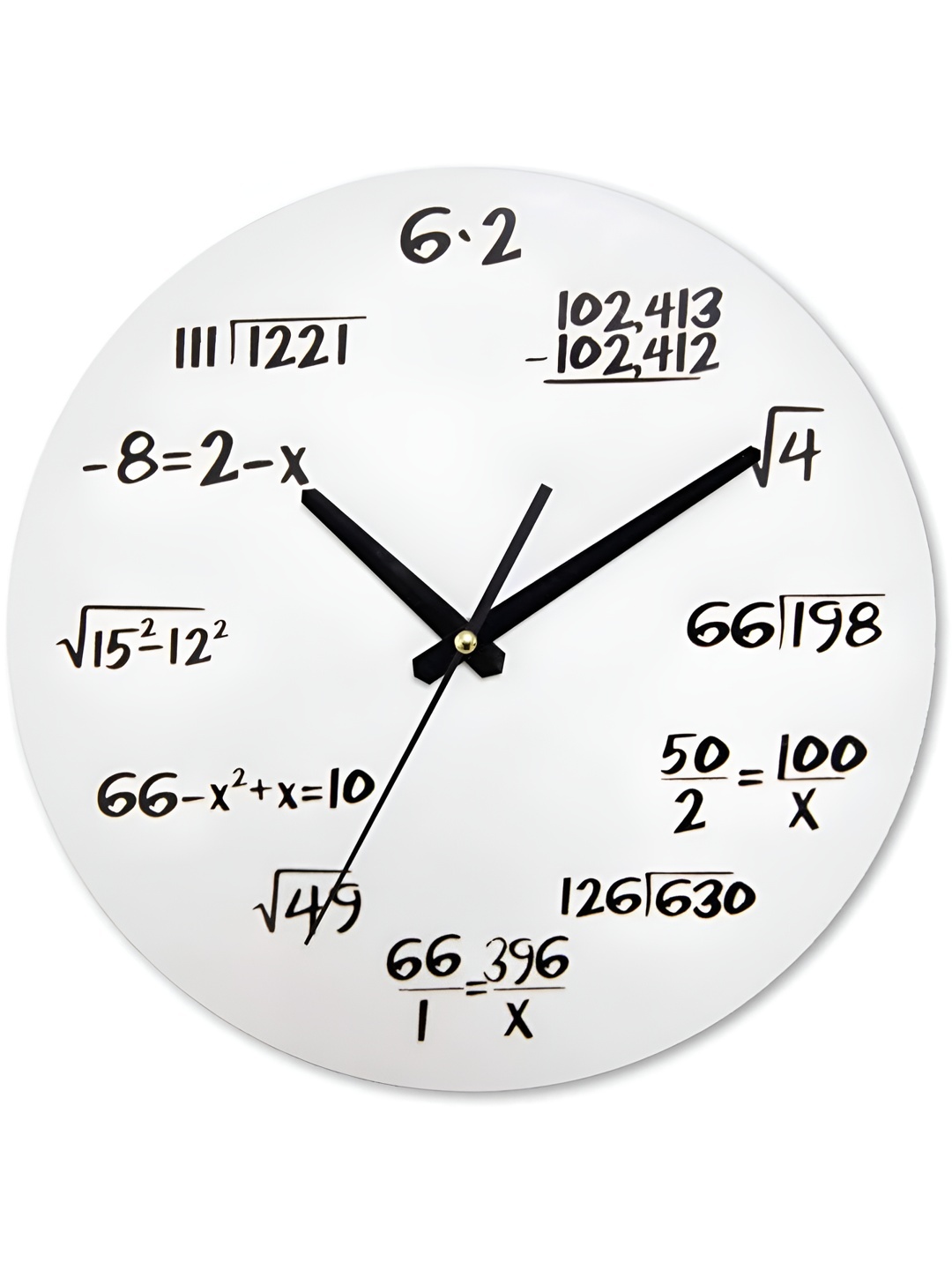 

QEZNEF White Printed Round Wooden Analogue Contemporary Wall Clock