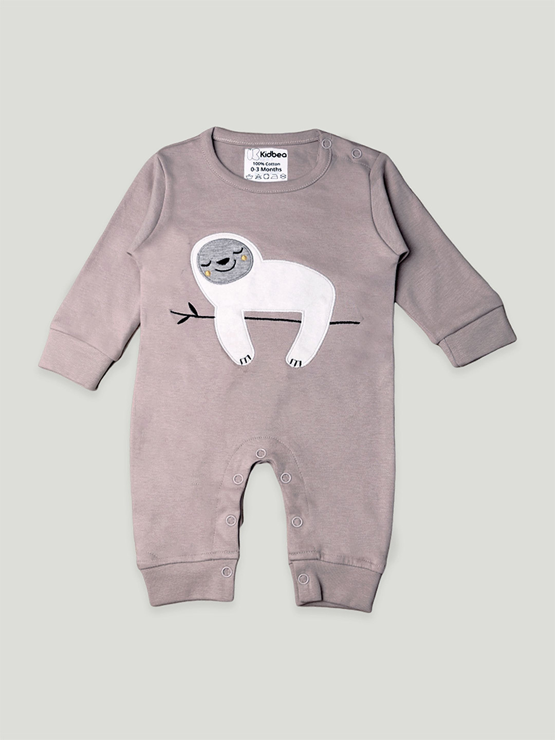 

Kidbea Infant Graphic Printed Organic Cotton Romper, Grey