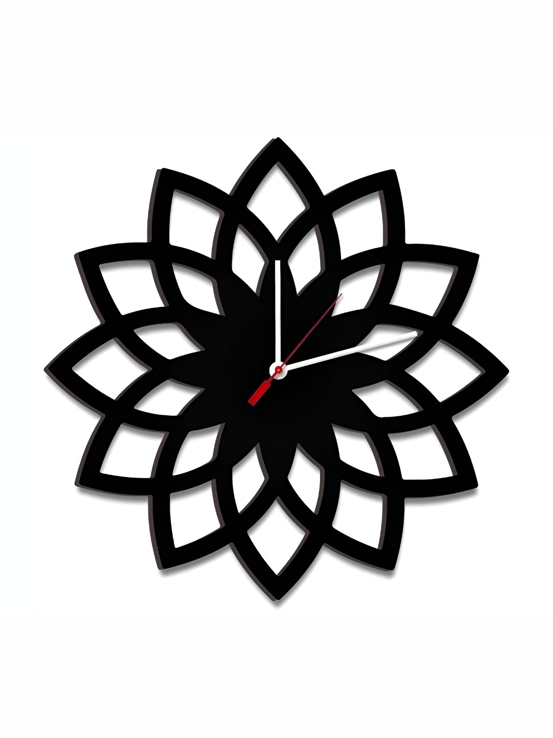 

QEZNEF Black Abstract Shaped Contemporary Analogue Wooden Wall Clock