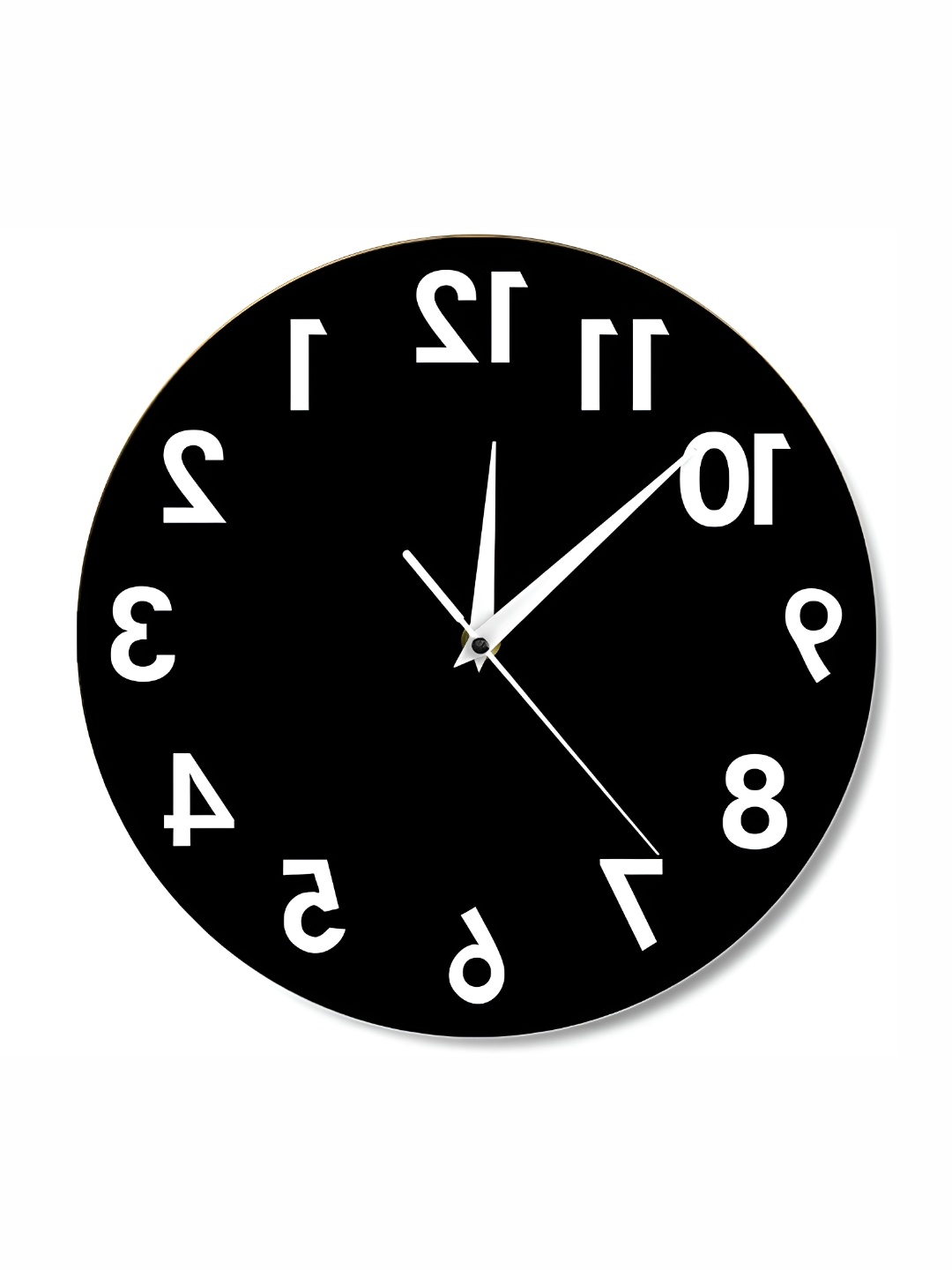 

QEZNEF Black & White Round Analogue Wooden Wall Clock Without Glass