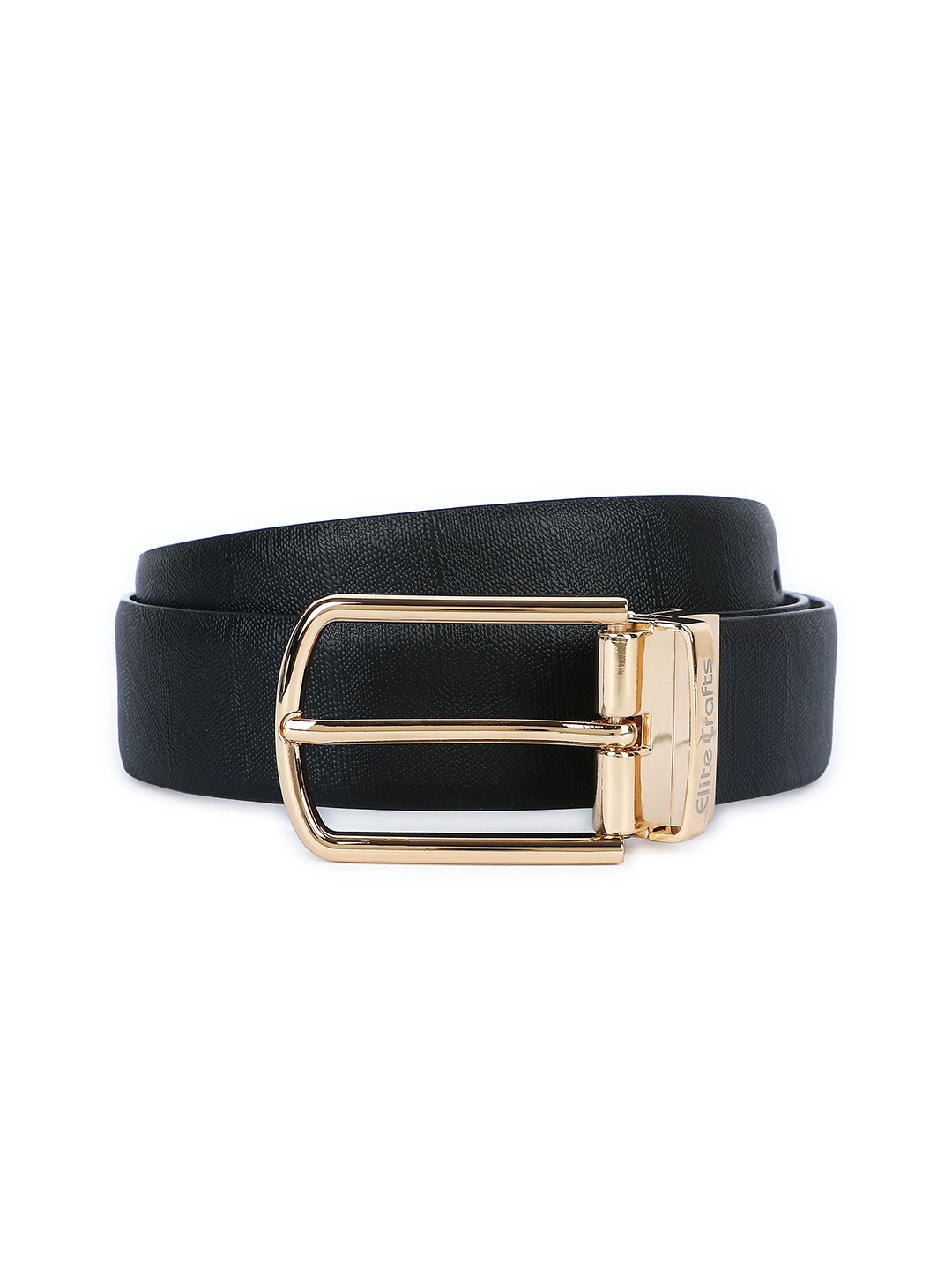 

Elite Crafts Men Textured Leather Reversible Formal Belt, Black