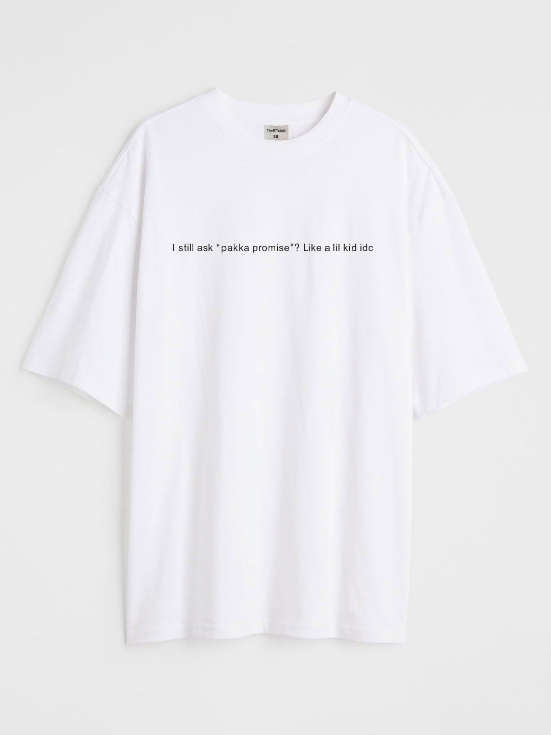 

TheBTclub Men Activchill Typography Printed Round Neck Cotton Oversized T-shirt, White