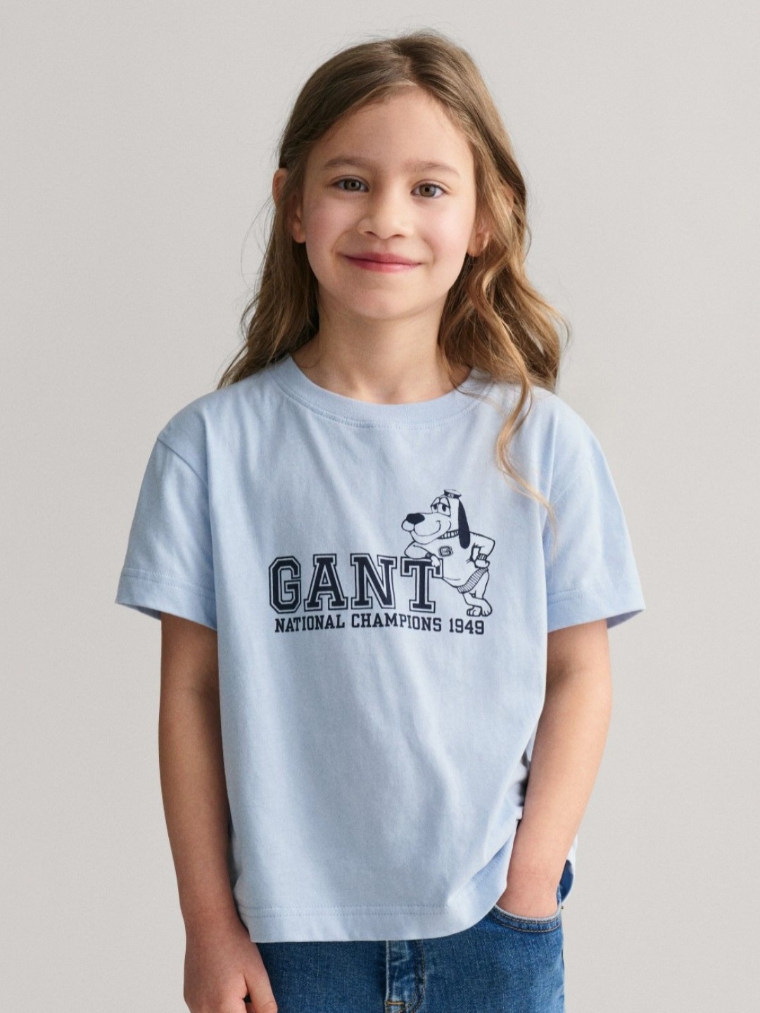 

GANT Boys Typography Printed Round Neck Cotton Relaxed Fit T-shirt, Blue