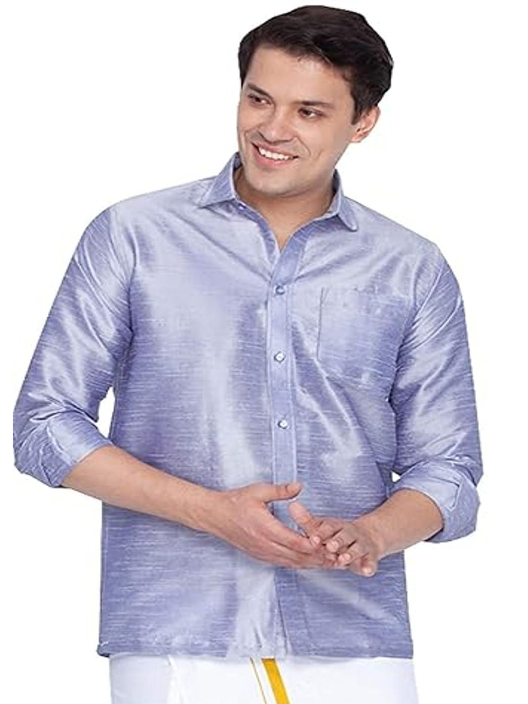 

BANHUSSAIN Men Solid Sheer Party Shirt, Grey