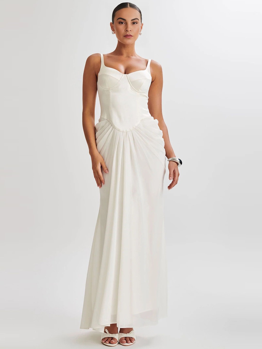 

Bee Boe Satin Maxi Dress, Off white