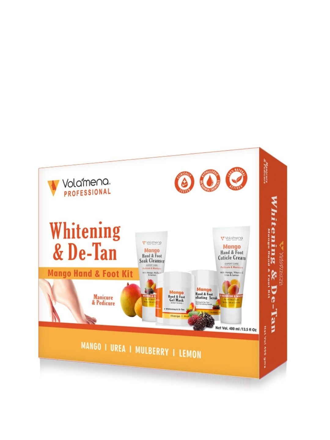 

Volamena Whitening & De-Tan Mango Hand & Foot Cream Care Kit 400 g, Orange