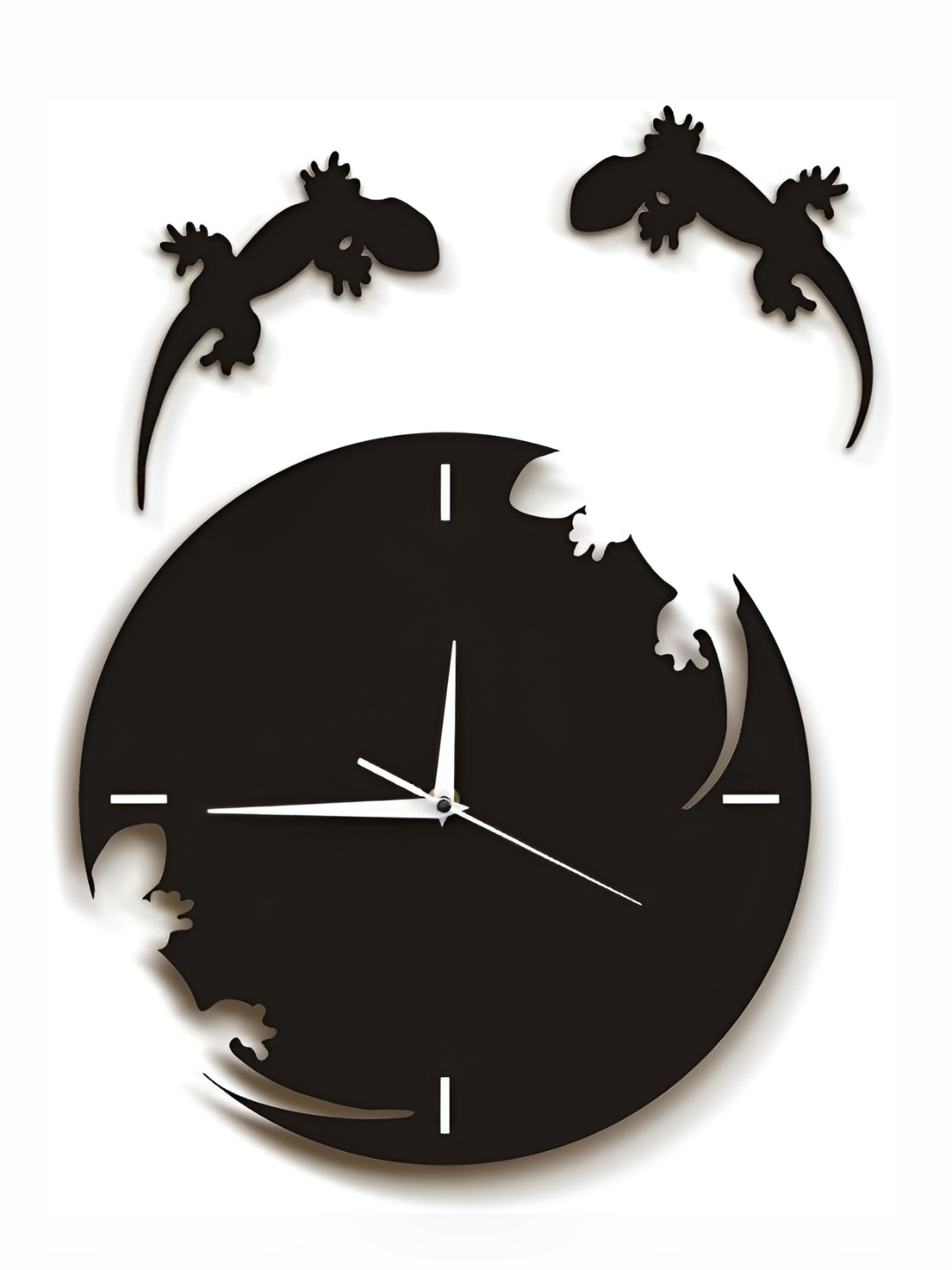 

QEZNEF Black Round Shaped Contemporary Analogue Wooden Wall Clock