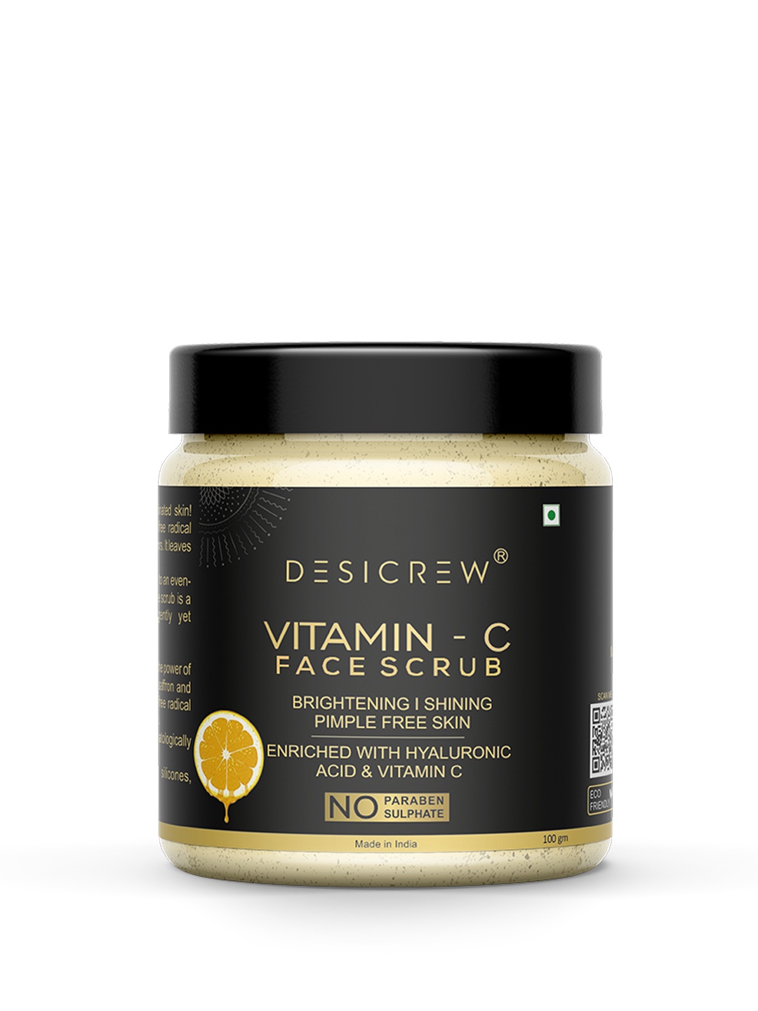 

Desi Crew Vitamin C Face Scrub With Hyaluronic Acid 100 g, Yellow