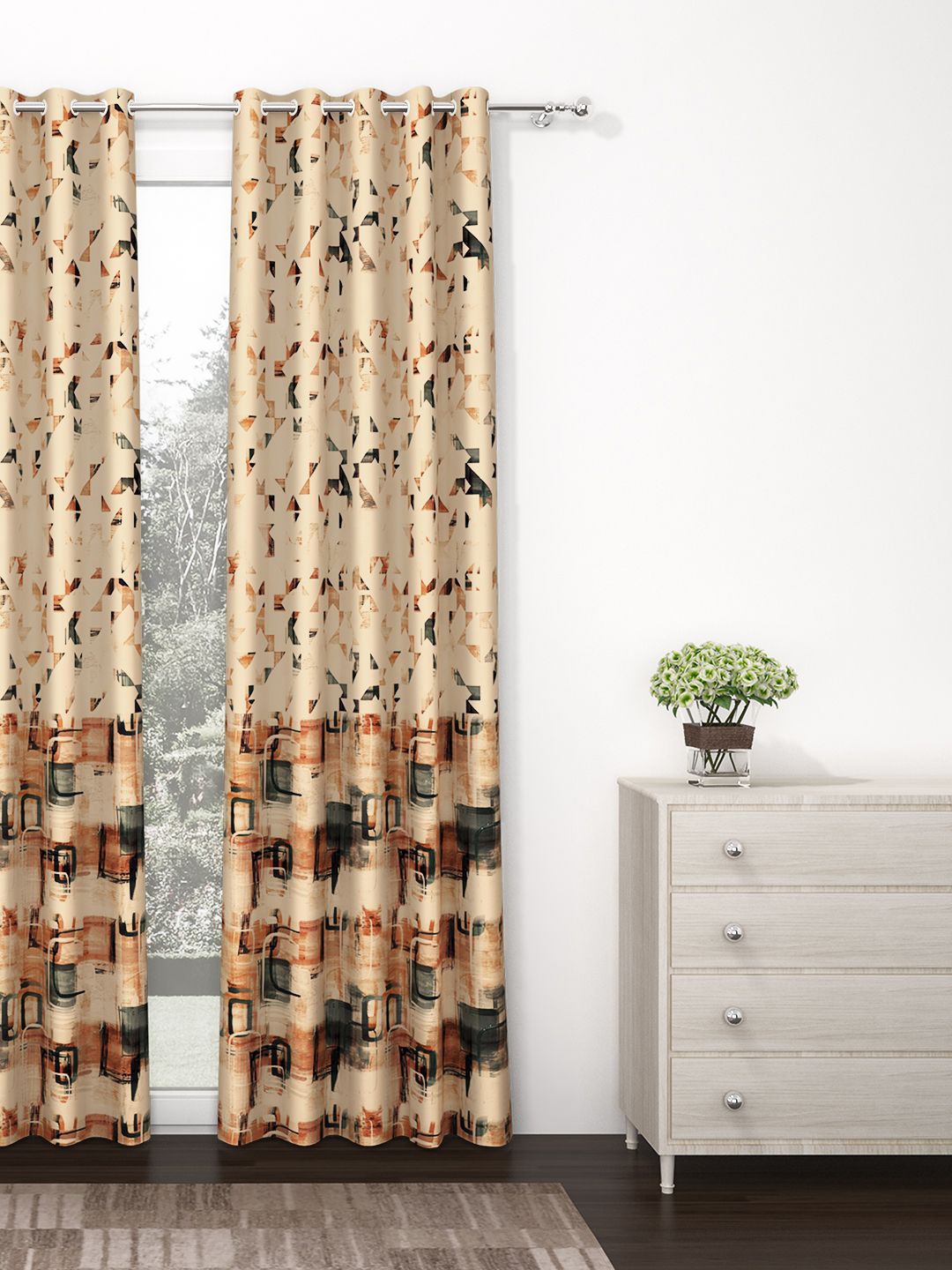 

Story@home Beige Room Darkening Long Door Curtain