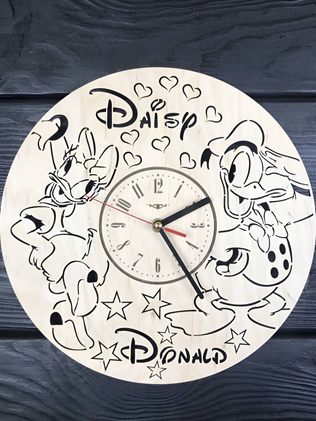 

QEZNEF Beige Analogue Wooden Contemporary Wall Clock