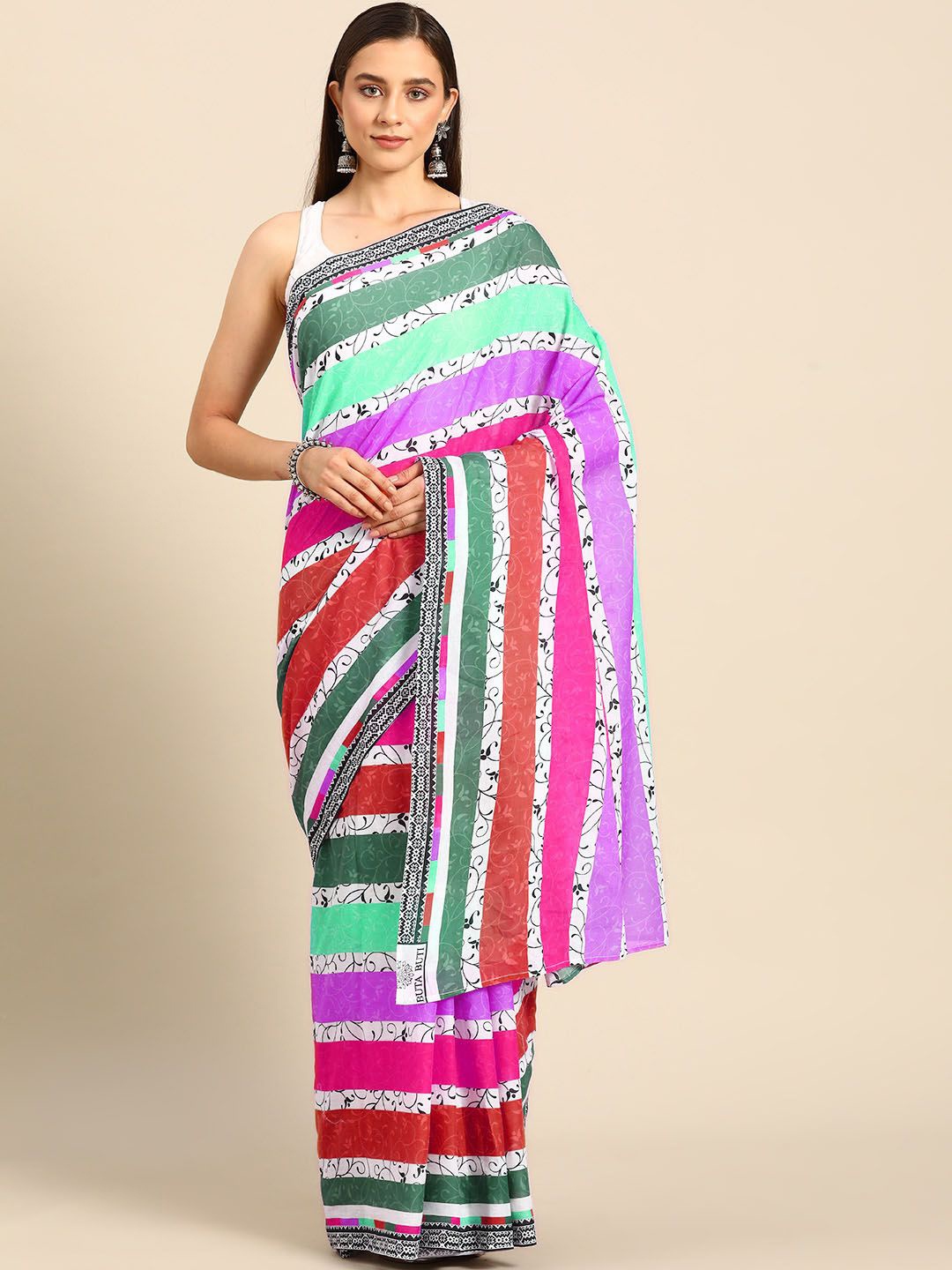 

BUTA BUTI Women Multi Color Printed Saree, Green