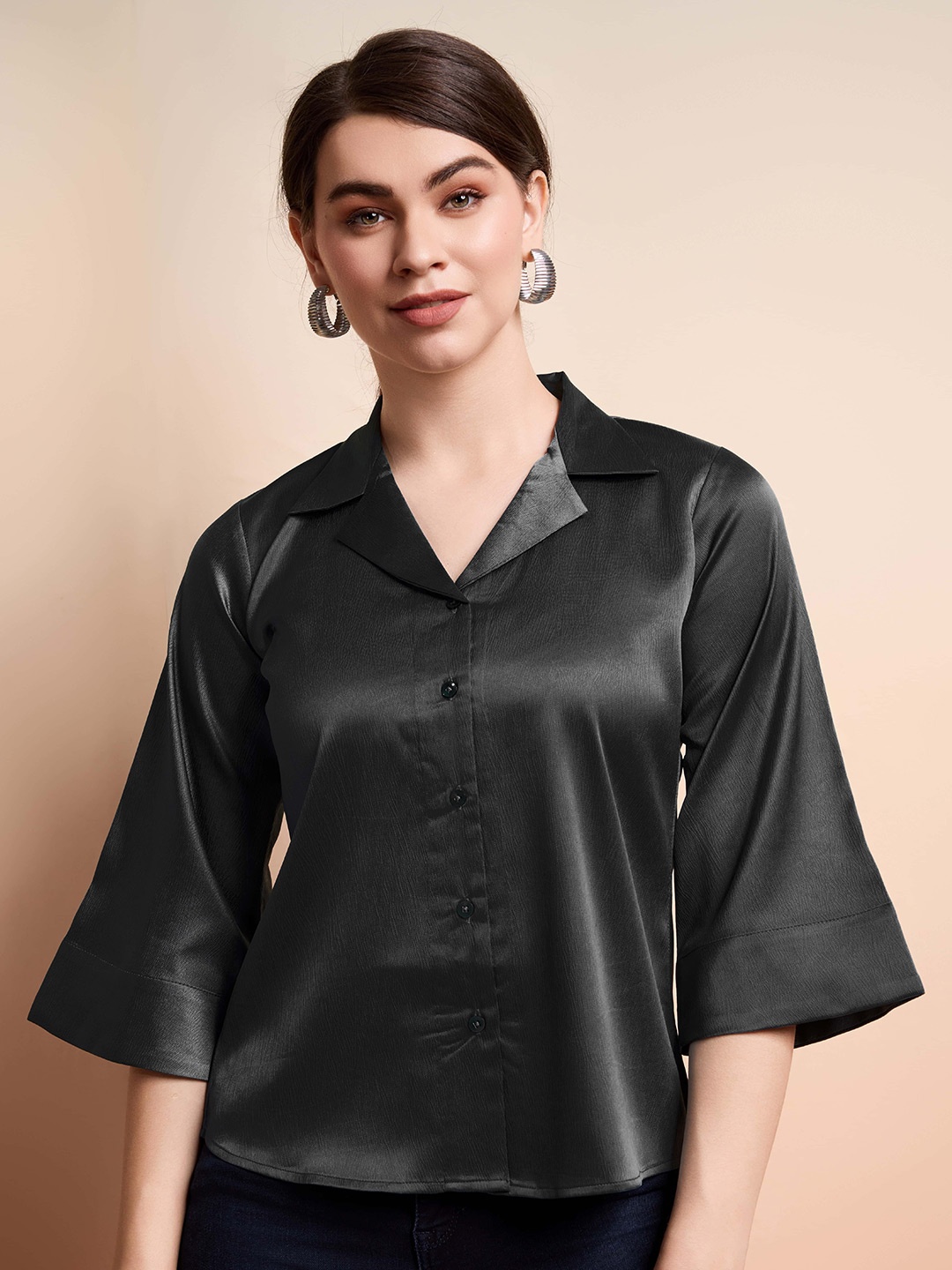 

ONRA Women Standard Opaque Casual Shirt, Black