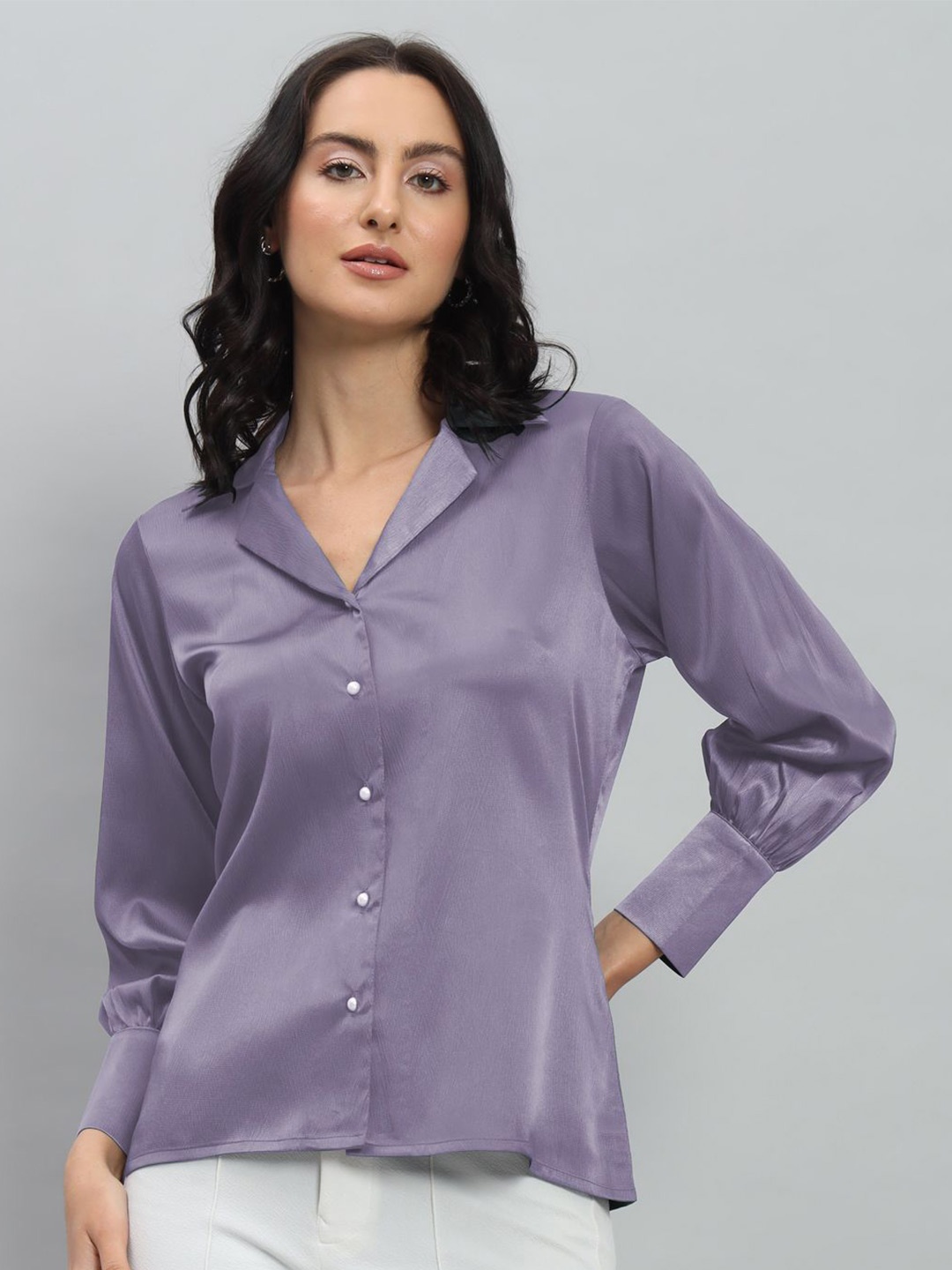 

BAESD Women Standard Opaque Formal Shirt, Violet